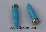 NGP4548 15*62mm bullet-shaped white howlite turquoise pendants