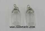 NGP5001 8*30mm sticks white crystal gemstone pendants wholesale