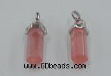 NGP5003 8*30mm sticks cherry quartz gemstone pendants wholesale