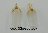 NGP5026 8*30mm sticks white crystal gemstone pendants wholesale