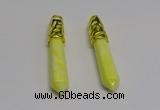 NGP5444 10*65mm sticks lemon jade gemstone pendants wholesale