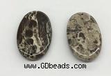 NGP5501 35*55mm oval rainforest agate pendants wholesale