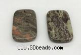 NGP5503 35*55mm rectangle rainforest agate pendants wholesale