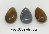 NGP5506 30*50mm flat teardrop agate gemstone pendants