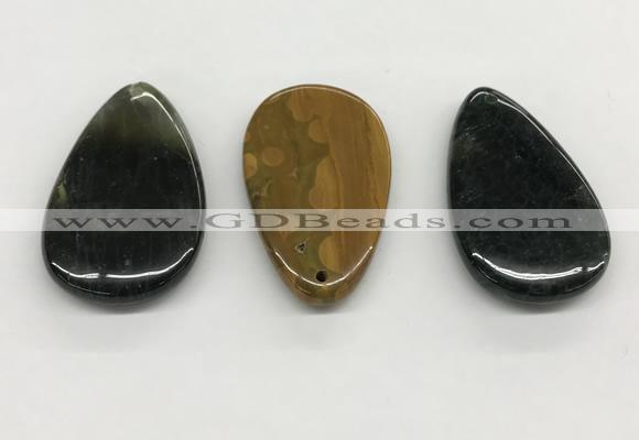 NGP5510 30*50mm flat teardrop ocean agate pendants wholesale