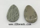 NGP5524 30*50mm - 35*55mm flat teardrop jasper pendants