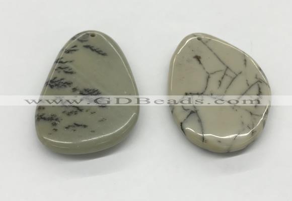 NGP5525 30*50mm - 35*55mm flat teardrop jasper pendants