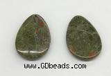 NGP5533 35*55mm flat teardrop unakite gemstone pendants