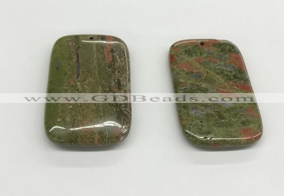 NGP5534 35*55mm rectangle unakite gemstone pendants