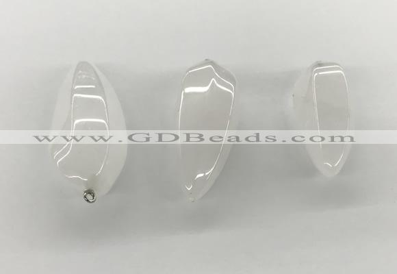 NGP5551 14*40mm - 23*58mm teardrop white jade pendants