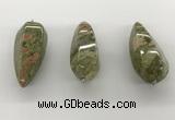 NGP5555 14*40mm - 23*58mm teardrop unakite gemstone pendants