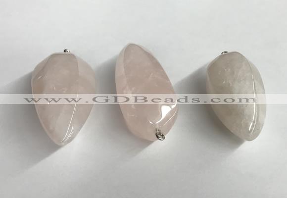 NGP5566 18*40mm - 23*58mm teardrop rose quartz pendants