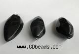 NGP5573 18*40mm - 23*58mm teardrop black agate pendants