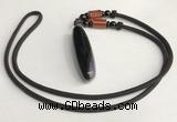 NGP5709 Agate tube pendant with nylon cord necklace