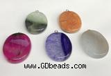 NGP5730 30*40mm oval agate gemstone pendants wholesale