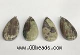 NGP5747 20*40mm flat teardrop rainforest agate pendants