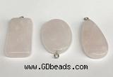 NGP5763 20*40mm - 25*35mm freefrom rose quartz pendants