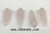 NGP5766 14*50mm teardrop rose quartz pendants wholesale