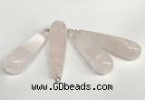 NGP5767 14*40mm - 15*55mm teardrop rose quartz pendants wholesale