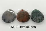 NGP5785 35*45mm flat teardrop agate pendants wholesale