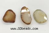 NGP5791 25*35mm - 35*55mm faceted freeform agate slab pendants