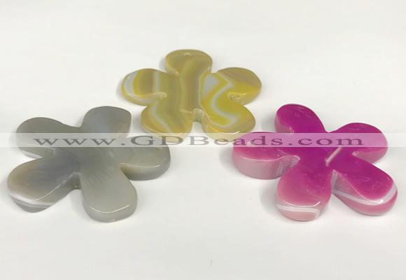 NGP5811 48mm - 50mm flower agate gemstone pendants wholesale