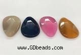 NGP5821 32*50mm faceted oval agate gemstone pendants wholesale