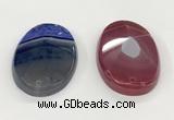 NGP5826 35*55mm faceted oval agate gemstone pendants wholesale