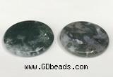 NGP5831 50mm flat round agate gemstone pendants wholesale