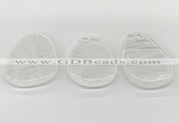 NGP5840 30*50mm - 40*58mm freeform white crystal slab pendants