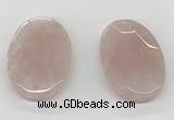 NGP5845 35*55mm faceted oval rose quartz pendants wholesale