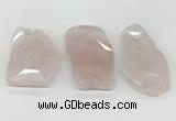 NGP5848 35*50mm - 50*70mm faceted freeform rose quartz slab pendants