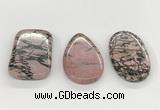 NGP5868 30*50mm freeform rhodonite pendants wholesale