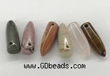 NGP5876 12*38mm cone mixed gemstone pendants wholesale