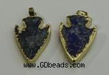 NGP6003 22*30mm - 25*35mm arrowhead lapis lazuli gemstone pendants