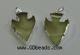 NGP6007 22*30mm - 25*35mm arrowhead lemon quartz pendants