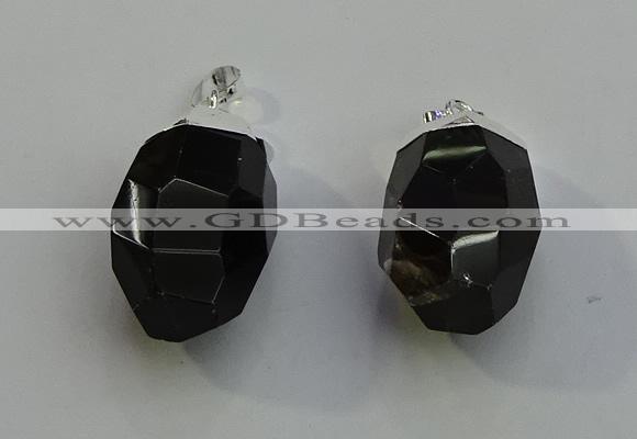 NGP6015 18*30mm - 22*35mm freeform smoky quartz pendants