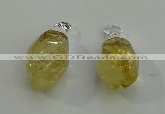 NGP6016 18*30mm - 22*35mm freeform citrine gemstone pendants