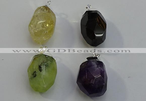 NGP6018 18*30mm - 22*35mm freeform mixed gemstone pendants