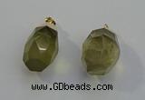 NGP6021 18*30mm - 22*35mm freeform lemon quartz pendants