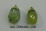 NGP6022 18*30mm - 22*35mm freeform green rutilated quartz pendants