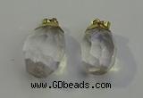 NGP6023 18*30mm - 22*35mm freeform white crystal pendants