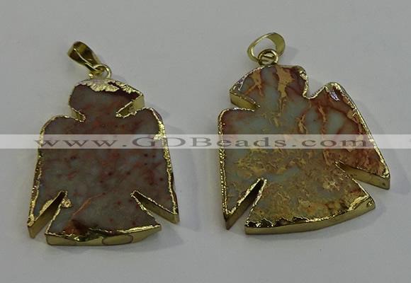 NGP6029 25*35mm - 30*40mm angel serpentine jasper pendants