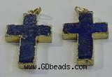 NGP6039 30*40mm - 35*45mm cross lapis lazuli pendants