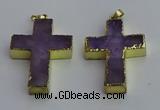 NGP6042 30*40mm - 35*45mm cross amethyst pendants