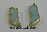 NGP6055 15*40mm - 18*45mm horn amazonite pendants