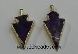 NGP6065 20*40mm - 25*45mm arrowhead amethyst pendants