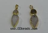 NGP6069 16*40mm - 18*45mm arrowhead druzy agate pendants