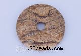 NGP607 5pcs 5*40mm picture jasper gemstone donut pendants wholesale