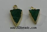 NGP6070 20*25mm - 25*35mm triangle druzy quartz pendants